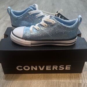 Girls Converse Shimmering Blue Sneakers